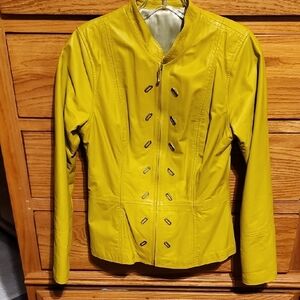 Luis Saaverda Women's Leather Yellow Jacket